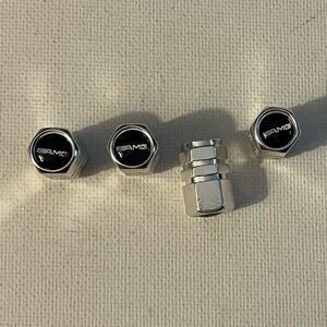 AMG Mercedes Benz Logo valve Stem caps in Silver set of 4 NWT